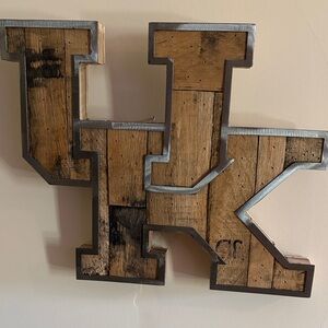 Rustic Wooden Wall Decor with Metal Accents